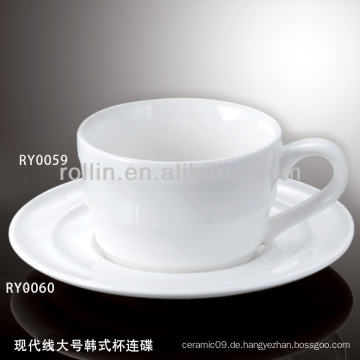 Japan-Stil gute Qualität chinesische moderne Linie Porzellan Teetasse &amp; Untertasse